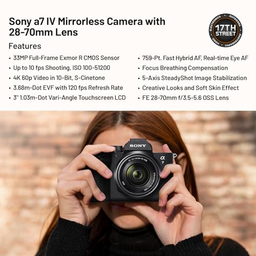 Sony a7 IV Mirrorless Camera with 28-70mm | Fast Hybrid Digital Camera with Batteries & Dual Charger Kit, Corel Software Kit, 128GB SDXC Memory Card & Camera Backpack - Essential Bundle - Image 5