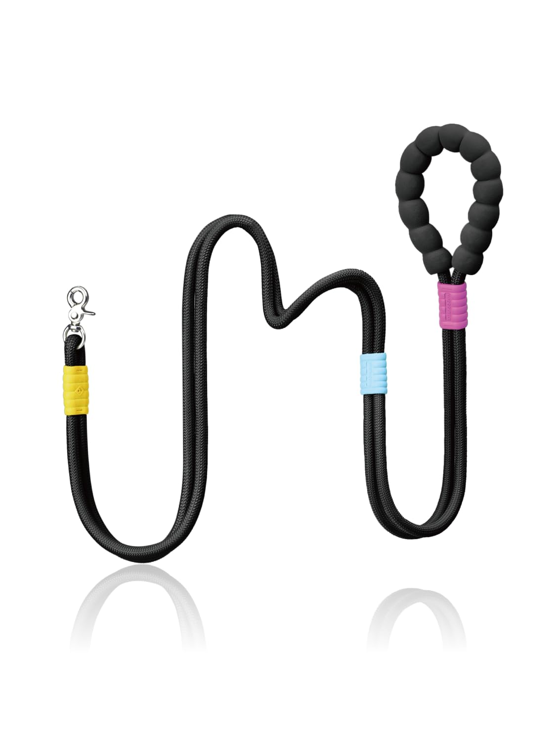 Maogoublue Hands Free Dog Leash, 5-in-1 Adjustable Waist Training Leash for Walking& Hiking – Dual Lead Rope with Padded Handle,MGBR Rotating Metal Clip (Classic- Onyx Black)