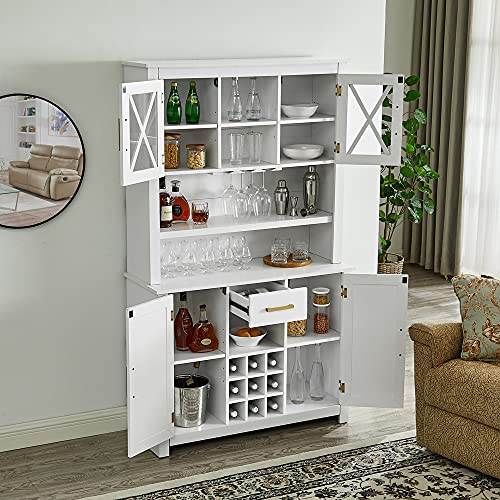 Home Source Jill Zarin White Tall Cabinet With Glass Doors #TOP6