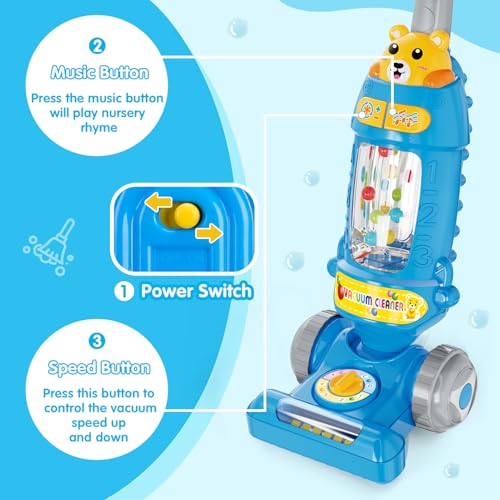 Image of FS Kids Vacuum Toys with Lights & Sounds, Toddler Vacuum with Ball-Popping Action, Pretend Play Vacuum for Toddlers 18 Months and Up, Toy Vacuum Cleaner for Toddlers 3-5 Boys Girls Gift