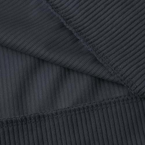 TIAFORD Men's Waffle Sweatshirt Patched Elbow Shoulder Lapel Button Down Plaid Outdoor 2024 Pullover Top4