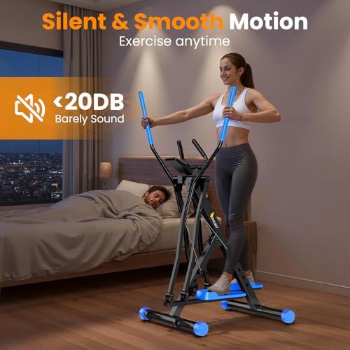 Image of OWLSKY Air Walk Elliptical Exercise Machine for Home Gym - Full-Body Cardio Cross Trainer Glide Exercise with LCD Monitor, Device Holder, Low-Impact Workout, Full Body Fitness Equipment 400LBS