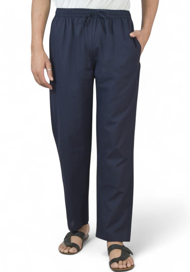 qashida Men’s Formal Cotton Pants, Pure Cotton, Elastic Waist with Drawstring, Formal & Lounge Wear-picture-39