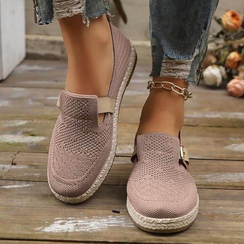 Mary Jane Flats Women with Adjustable Strap Round Toe Casual Walking Slip On Shoes Ballet Flats Dressy Comfortable Business Office Work Breathable Mesh Non-Slip Buckle Shoes for Women3