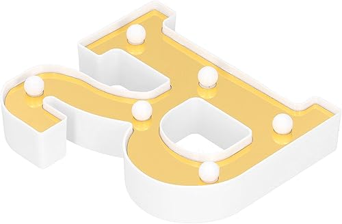 Miniatura 2 de Lámpara de letrero R, lámpara decorativa con letras LED doradas, letras blancas cálidas para dormitorio, boda, fiesta de cumpleaños