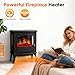 Sweetcrispy Freestanding Electric Fireplace, 26” Indoor Fireplace Heater with 3D Flame Effect, Overheating Safe Design, Energy Saving Space Heater with 12H Timer&Remote for Living Room, Bedroom
