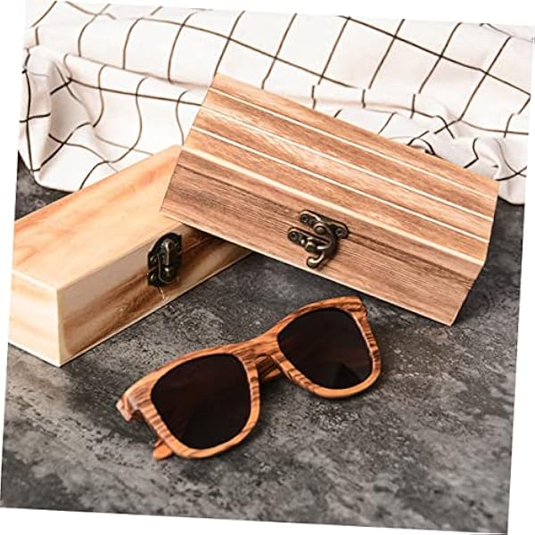 STOBAZA 2 stuks doos reizen vintage multifunctionele glazen organizer mannen mode container slijtvaste bril opslag zonnebril sieraden koffer harde kleine voorwerpen natuurlijk