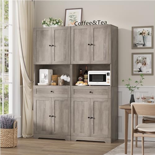 HIFIT-Tall-Bathroom-Storage-Cabinets-Farmhouse-Linen-Cabinet-with-4-Doors-Wide-Shelves-Drawer-67-Tall-Storage-Cabinet-Freestanding-for-Bathroom-Dining-Living-Room-Kitchen-Pantry-Brown-1Pcs HIFIT Tall Bathroom Storage Cabinets Farmhouse Linen Cabinet with 4 Doors Wide Shelves Drawer 67 Tall Storage Cabinet Freestanding for Bathroom Dining Living Room Kitchen Pantry Brown 1Pcs