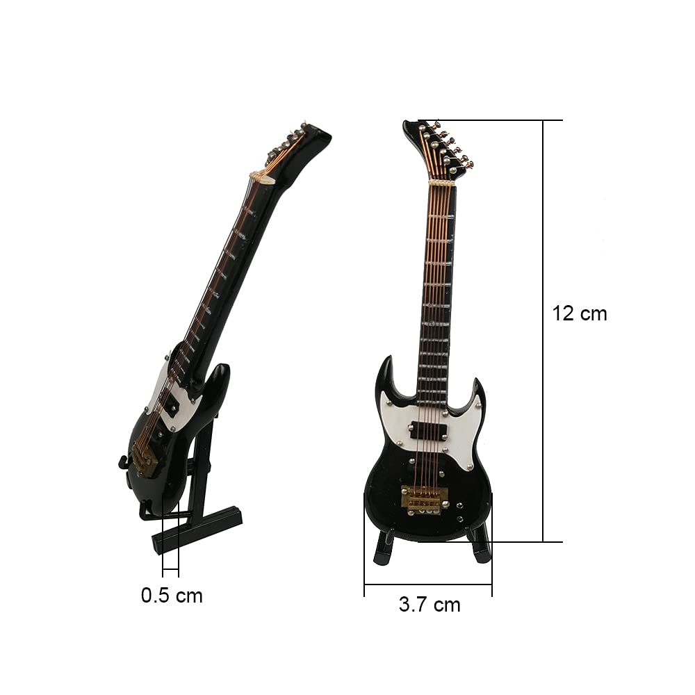 ALANO Mini Guitar Ornament - Wooden Miniature Instrument Model For Dollhouse Or Decor - View #10