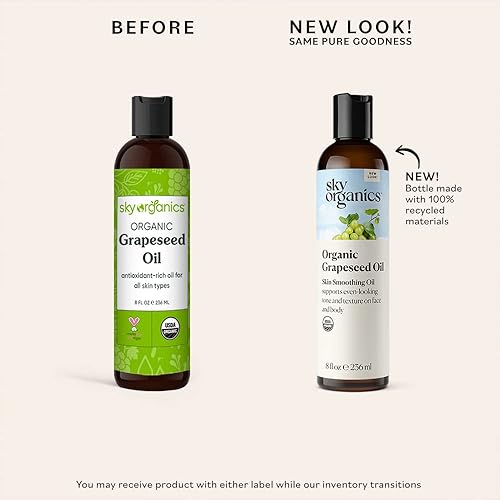Miniatura 4 de Sky Organics Aceite orgánico de semilla de uva para la cara 100 puro y prensado en frío certificado USDA orgánico para hidratar aclarar e iluminar 8