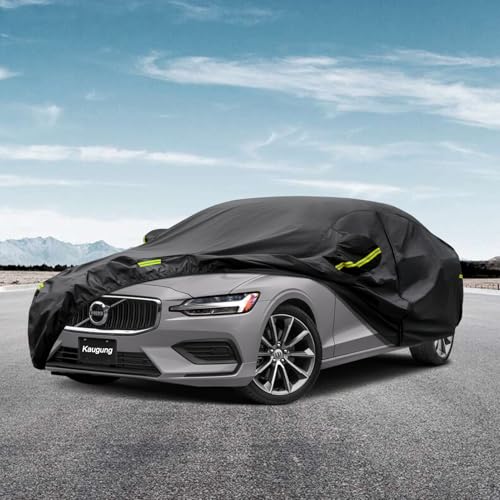 Image of Kaugung 7 Layers Car Cover Custom Fit Volvo S60 from 2000 to 2025, Outdoor Waterproof All Weather Sun Rain Dust Snow Protection with Zipper Door.(USA Warehouse,Within 3-7 Days)