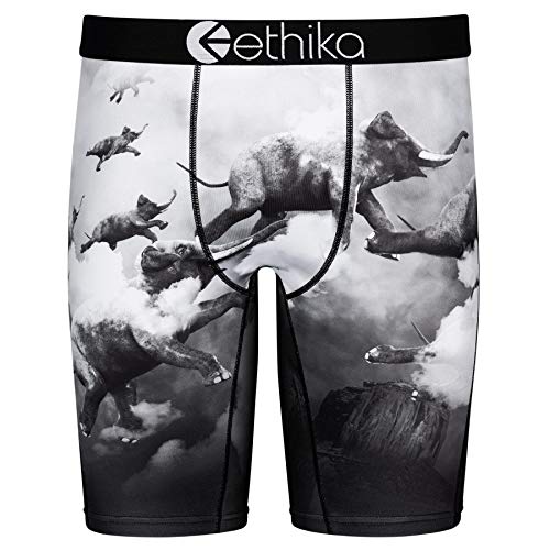 Ethika Mens Staple Boxer Brief | Elephants Fly (BLW, Large)