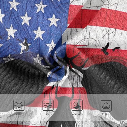 Grungy Skull American Flag Black Girl Panties Cute Girls Underwear Toddlers Cotton Florals Undies Kids Briefs 2t3