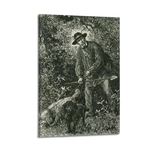 Poster A Truffle Seeker Frederic Theodore Lix impression sur toile decoration interieur 50x75