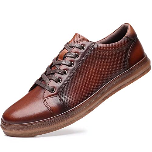 Image of Arkbird Casual Sneakers, Breathable Lace-Up Leather Walking Shoes Comfortable Fashion Sneakers for Men Daily Work