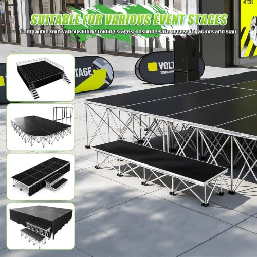 Image of 4x1.2ft Folding Interlocking Stage Stairs, 8.66 inch High 16-Strut Riser