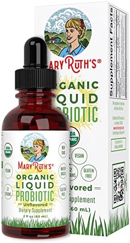 Probiotics for Women Men & Kids | USDA Organic Probiotics for Digestive Health | Acidophilus Probiotic | Gut Health & Immune Support Supplement | Vegan | Non-GMO | Gluten Free | 2 Fl Oz