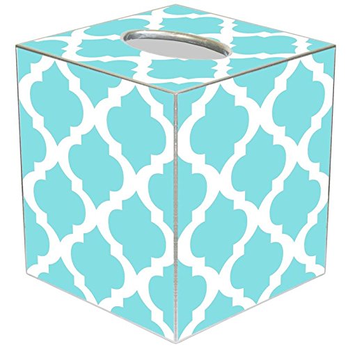 Marye-Kelley Decoupage Aqua Chelsea Grande Tissue Box Cover