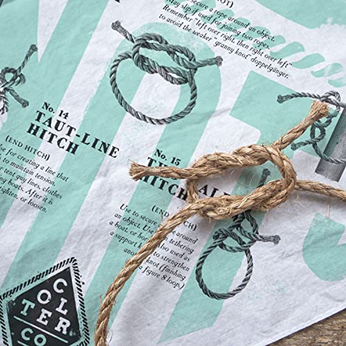 Colter Co. Know Your Knots Survival Bandana - 16 Tying Knots - 100% Cotton & Unique Bandanas For Men, Women, Kids - Head Bands, Scarfs, Festival Accessories, Womens Fashion - Usa Made (22"X22", White) #TOP6