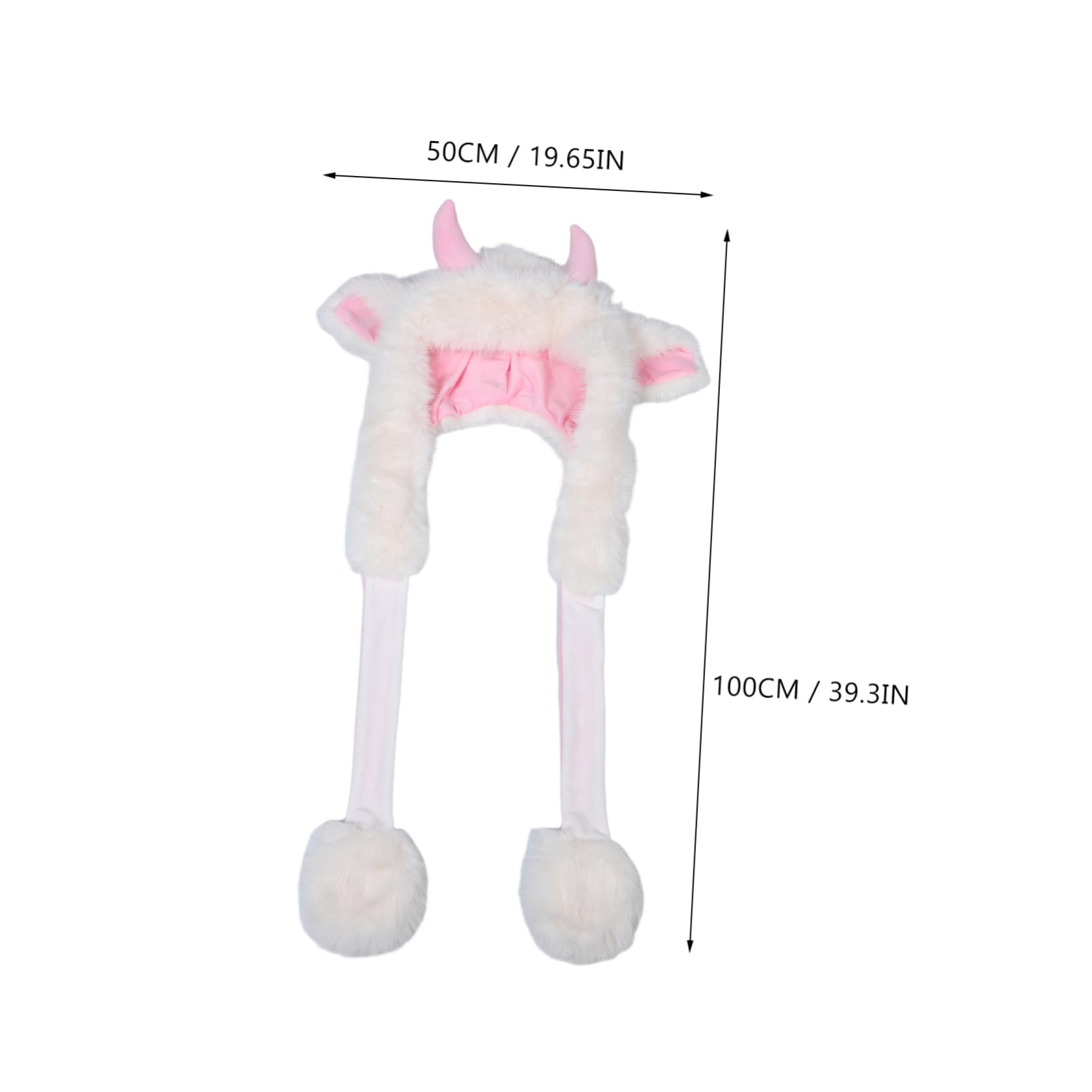 FOMIYES Sombrero de Cuerno Adorable Gorro de Peluche con Bufanda Protector de Orejas Gorro de Animal para Niñas y Adolescentes