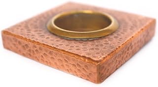 De Kulture Handmade Pure Copper & Brass Square Voltive T Light Holder Candle Bowl Diya | Ideal for Home Table Decoration ,3X 3x0.5 (LWH) Inches