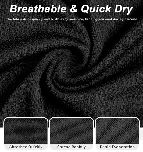 Image of Men's Quick-Dry Sportswear T-Shirts,4 /6 Pack Breathable Moisture Wicking Gym Tops for Training & Workout,Short Sleeve Tees