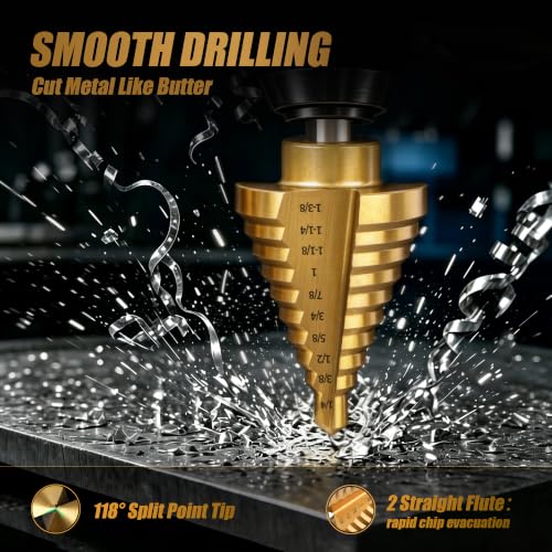 Yougfin Titanium Step Drill Bit Set