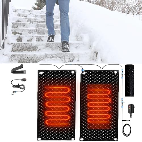 Image of Coal2ToalPW Outdoor Snow Melting Mat - Non-Slip Rubber Ice Melting Pad - 360W Waterproof Snow Removal Solution(40x160cmx2Pcs)