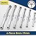 YIYEIE 6 Pcs Extra Long Flex Head Ratcheting Wrench Set, Metric Long Wrench 8mm - 19mm, 72-Tooth Double Box End Wrenches, Chrome Vanadium Steel with Mirror Polish Finish, Rolling Pouch
