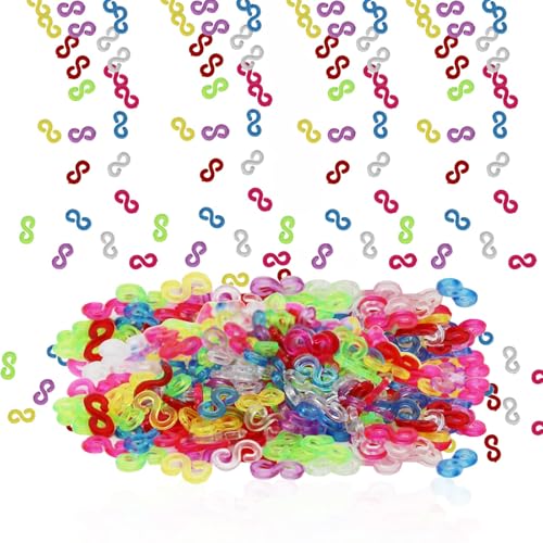 Siqian Bands S Clasps 240Pcs Colorful S Clips for Rubber Bands Band Connectors Refill Kit DIY Bracelet and Jewelry Making Accessories for Kids and Crafters