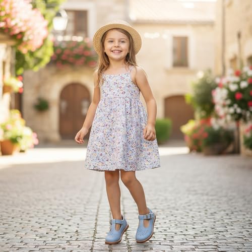 Image of Kiderence Toddler Girl Mary Jane School Uniform Dress Shoes Oxford Flats | Wide Toe Box Great Comfort for Student Shoe and Flower Girl Shoe for Wedding, Parties, Church