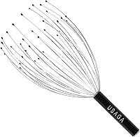 Vista 9 de USAGA Masajeador de Cabeza de 36 Dedos, Masajeador de Cuero Cabelludo, Rascador de Cabeza, Regalo Pequeño Navideño para Relajación del Cuero Negro