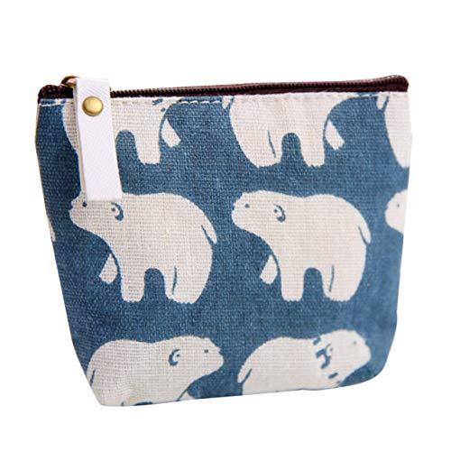 Preisvergleich Produktbild Kleine weiche Leinwand Münz Aufbewahrungstasche Sparbüchse für USB-Kabel Münzhalter Reißverschluss Reiseveranstalter