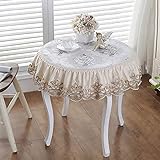  FLYIFE Nappes Moderne de Luxe Jacquard Tissu Nappe Floral Damas Dentelle Côté Nappe Ronde Couvertures de Table pour Cuisine Mariages Baby Showers Fêtes Décoration/D/Diameter 160Cm