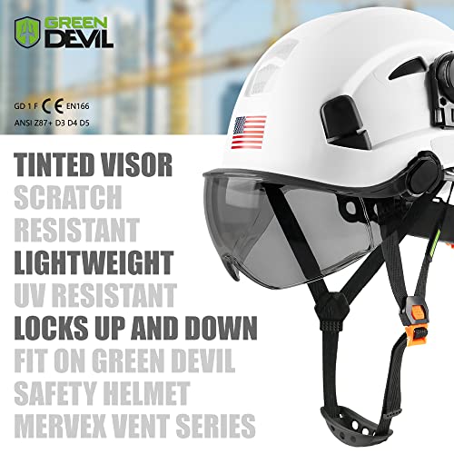 Image of GREEN DEVIL Safety Helmet Hard Hat Adjustable Lightweight Vented ABS Work Helmet 6-Point Suspension ANSI Z89.1 Approved Ideal for Industrial & Construction