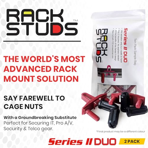 Image of DUO2 1RU Series II Rack Mount Solution - Effortless Alternative to Traditional Rack Screws and Cage Nuts & Server Rack Screws Ideal for Server Hardware Setup - 2-Pack, Universal Version