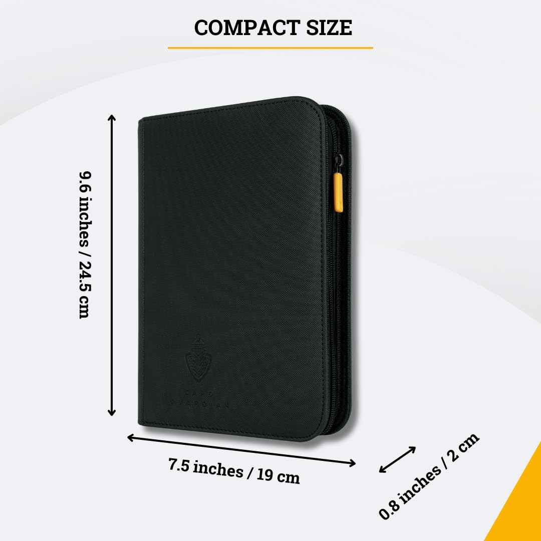 Amazon.com: Card Guardian - 4 Pocket Card Binder for 160 Cards (Black) | Zipper Closure and Side Loaded Pockets | Compatible with Trading & Sports Cards including Magic the Gathering, Yugioh, Baseball Amazon.com: Card Guardian - 4 Pocket Card Binder for 160 Cards (Black) | Zipper Closure and Side Loaded Pockets | Compatible with Trading & Sports Cards including Magic the Gathering, Yugioh, Baseball