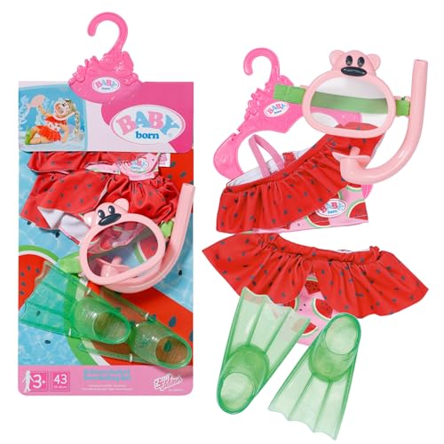 BABY born Set de Snorkel con Bikini, Gafas de Buceo y Aletas para muñecas de 43cm, 836996 Zapf Creation
