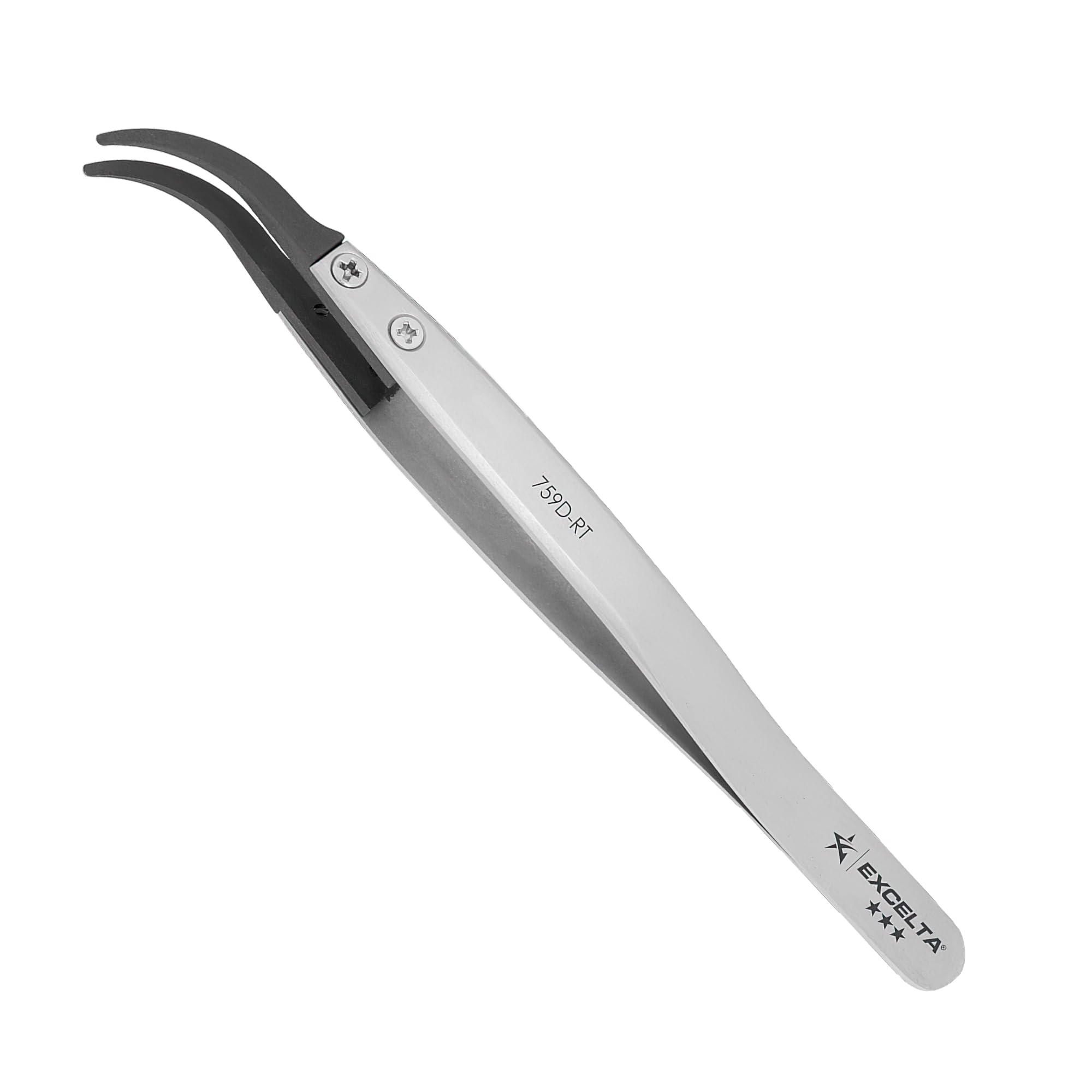 Excelta – 759d-rt – Pinzas – Punta reemplazable – curvada punta – tres Star – Puntas de fibra de carbono, 0.0655 "altura, 0.42499999999999999" de ancho, 1,5 cm de largo