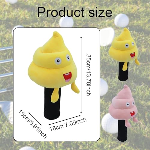 Vaveren Poop Plush Driver Head Cover Golf Club Head Cover Accessories, Universal, Gift, Anti Scratch Funny Golf Headcover Protector, Pink