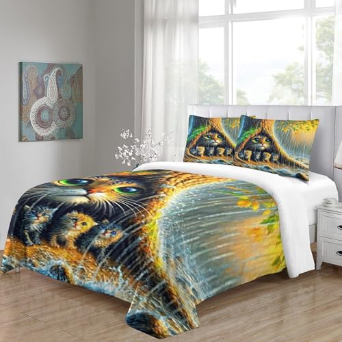 Housse de couette 3D maison arbre ensemble de lit King microfibre - 5