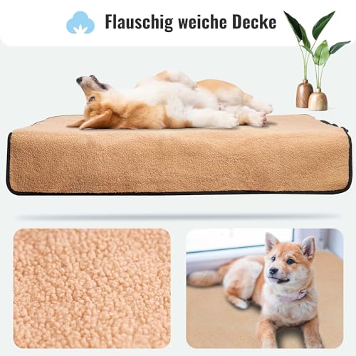 achilles Reisedecke für Hunde, Hundedecke mit weichem Lammfell-Imitat, Hundematte für Reise, Faltbare Liegedecke für unterwegs, Hundebett mit Tasche, waschbar, Schwarz, 100x70cm
