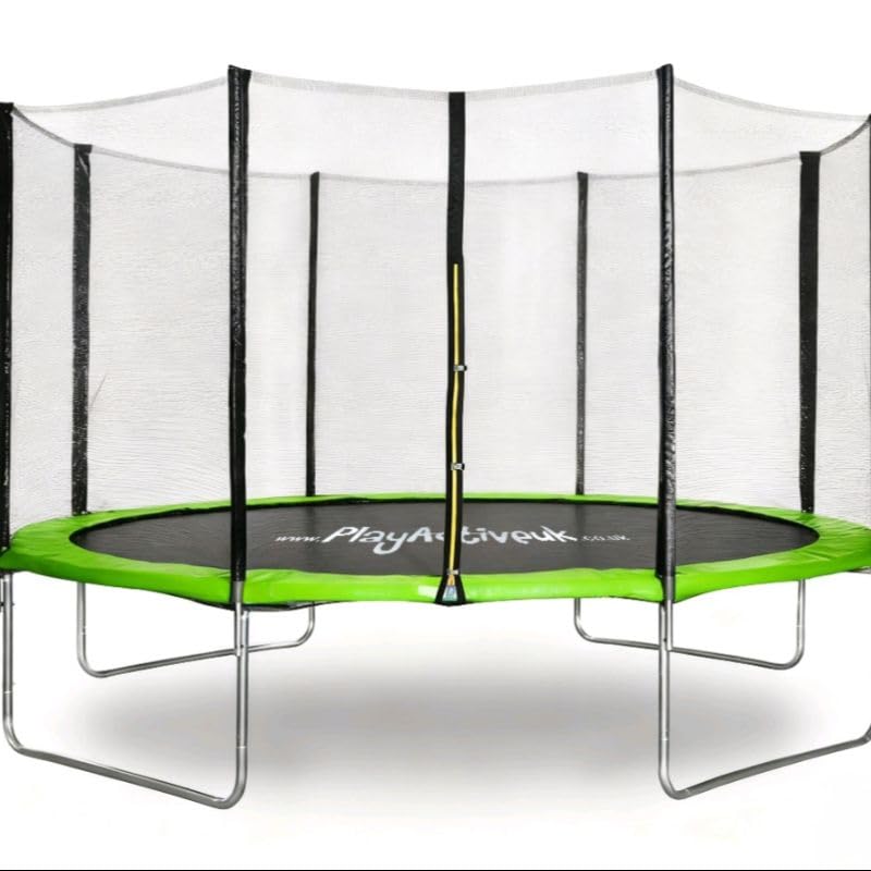 Trampoline for Kids - 6ft/8ft/10ft/12ft/14ft/16ft, Safety Enclosure Net, Ladder, Weatherproof Cover & Shoe Bag Included - Durable Outdoor Bouncing Fun (Green, 8ft)