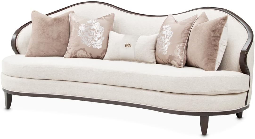 MICHAEL AMINI Camellia Field Chenille Sofa in Linen/Warm