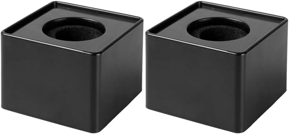 Pied Micro NUOBESTY 2 Pcs Microphone Logo Drapeau Station ABS Moulage Par Injection Interview Micro Station Carré Cube En Forme De Triangle (Noir Et Blanc Pied De Micro