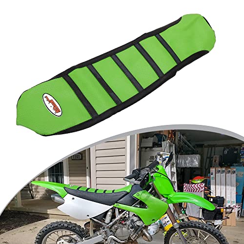 YSMOTO Motorcycle Gripper Seat Cover Rubber Soft Skin Covers for KX85 KX100 01-13 2001-2013 Dirt Pit Bike Off Road - Green Color