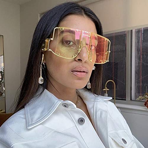 Image of COTIA /Fashion Square Sunglasses Women New Oversized Mirror Men Shades Glasses Luxury Brand Metal Rivet Fashion Female Eyewear