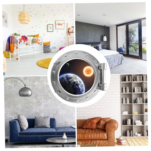 Vinilo decorativo 3D cápsula espacial adhesiva para pared miniatura 4