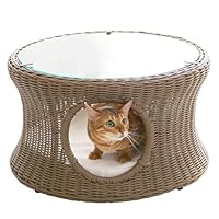 アイリスプラザ ペットハウス＆テーブル 丸型Mサイズ ブラウン 【公式