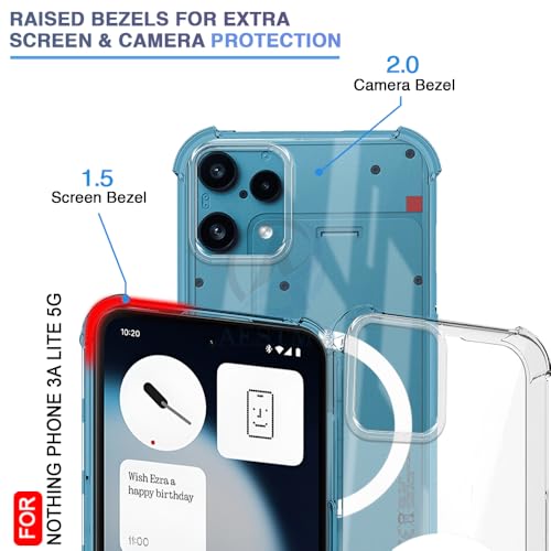 Image of AESTMO Clear Back Cover for Nothing Phone 3A Lite 5G | 360 Protection | Transparent Back Cover (PC + TPU, Compatible with MagSafe Accessories, Transparent Bumper)